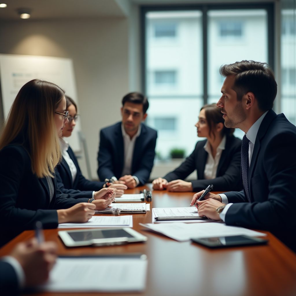 Reunión de negocios para reestructuración de deuda