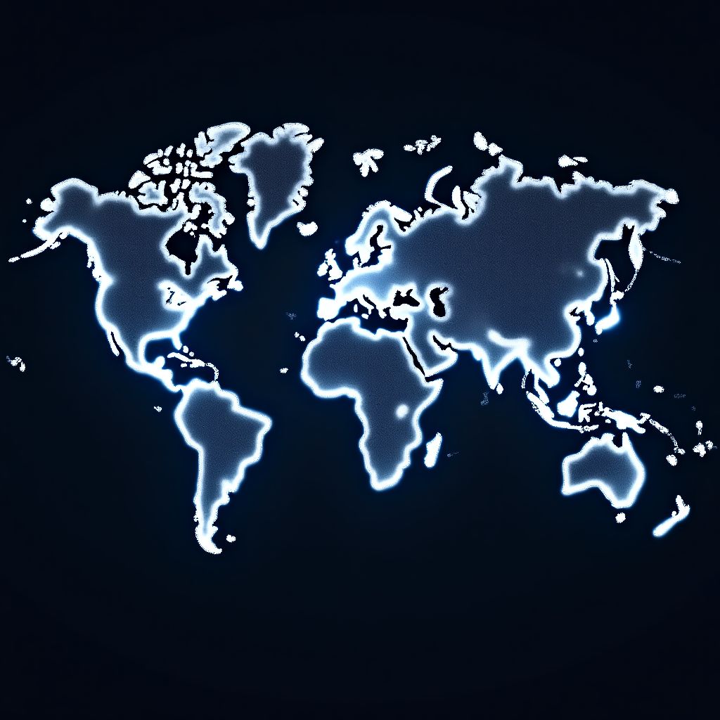 Mapa mundial con conexiones de inversión
